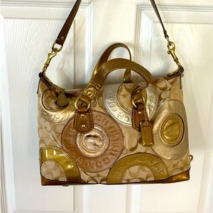 Coach purse mix metallic